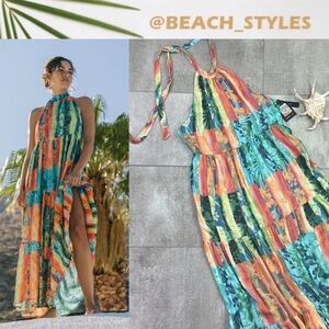 🔆O’NEILL🔆 JENNIFER MAXI DRESS vacation adjustable floral Hawaiian Maxi